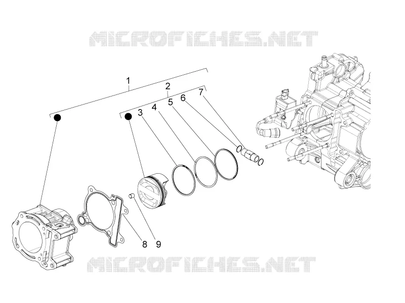 Cylinder-piston-wrist pin unit