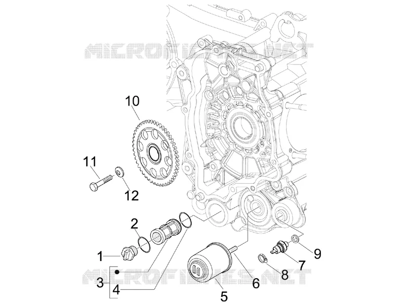 Flywheel magneto cover - Oil filter