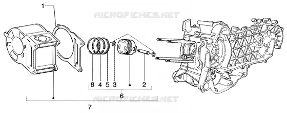 Cylinder - piston - wrist pin, assy