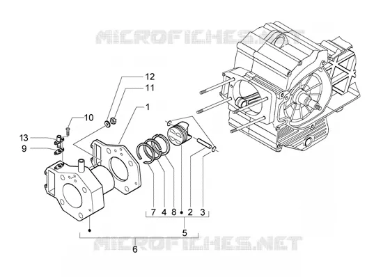 Cylinder-piston-wrist pin, assy