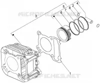 Cylinder-piston-wrist pin, assy