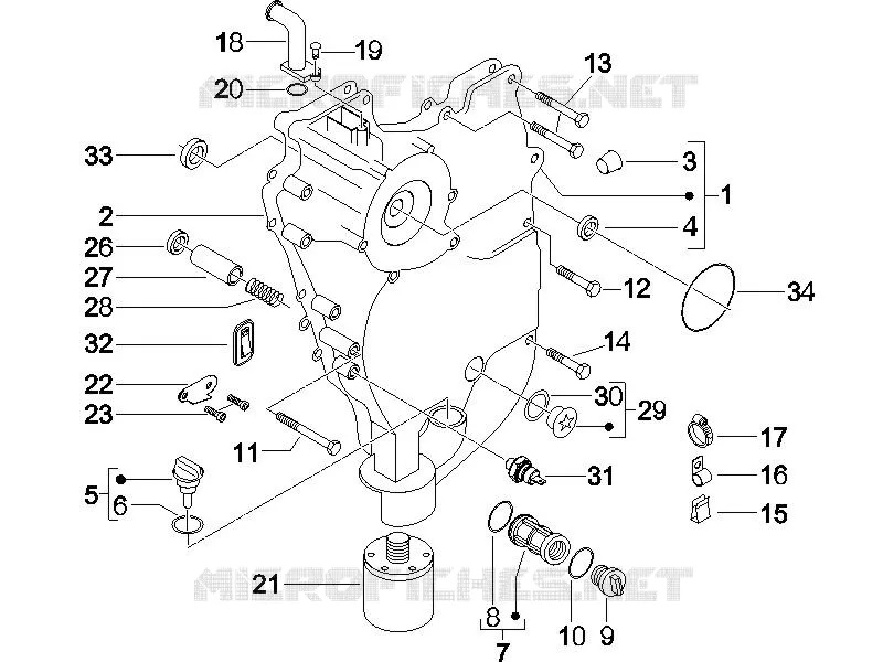 Flywheel magneto cover - Oil filter