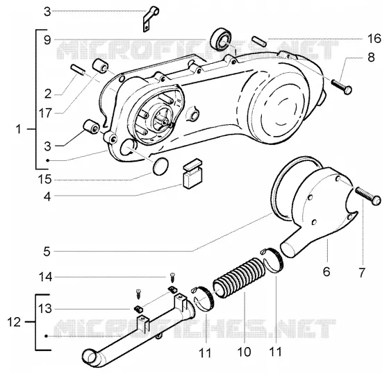Transmission cover - belt cooling tube