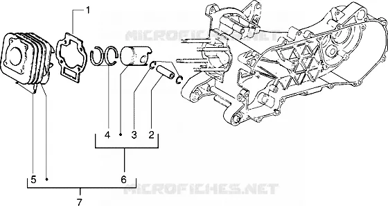 Cylinder-piston-wrist pin, assy