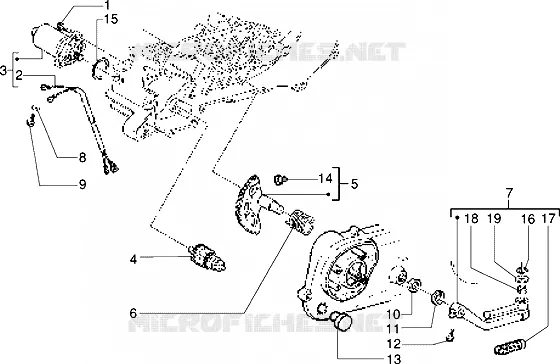 Starting motor-starter lever
