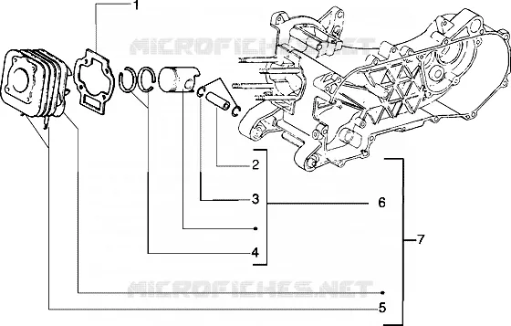 Cylinder-piston-wrist pin, assy