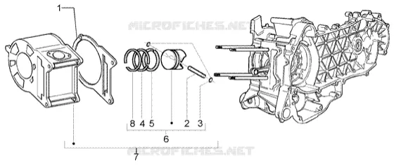 Cylinder - piston - wrist pin, assy
