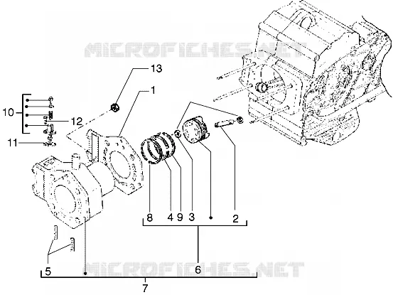 Cylinder-piston-wrist pin, assy
