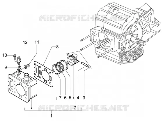 Cylinder-piston-wrist pin, assy