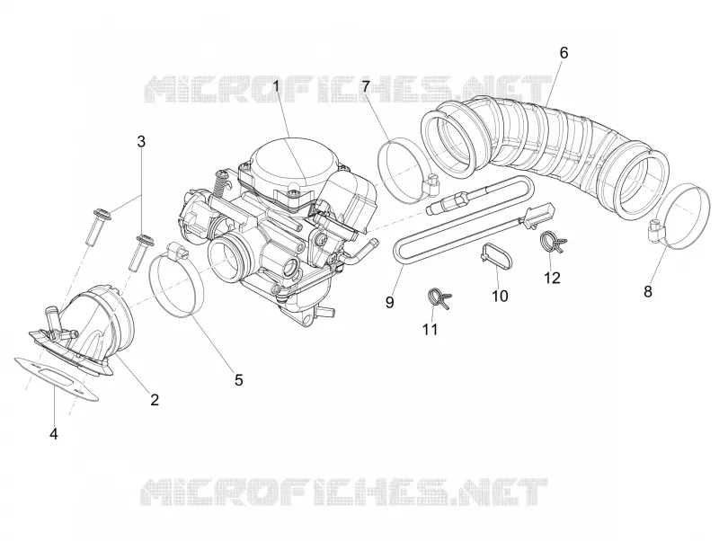 Carburettor, assembly - Union pipe