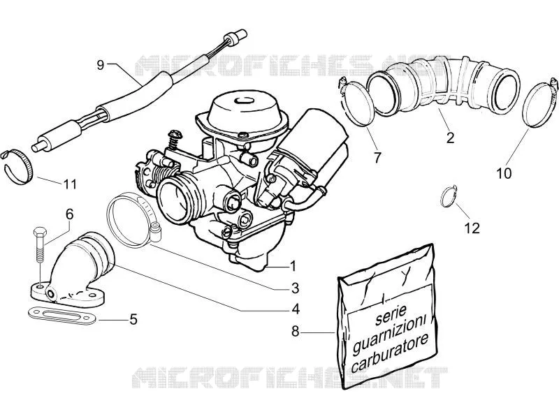 Carburettor, assembly - Union pipe