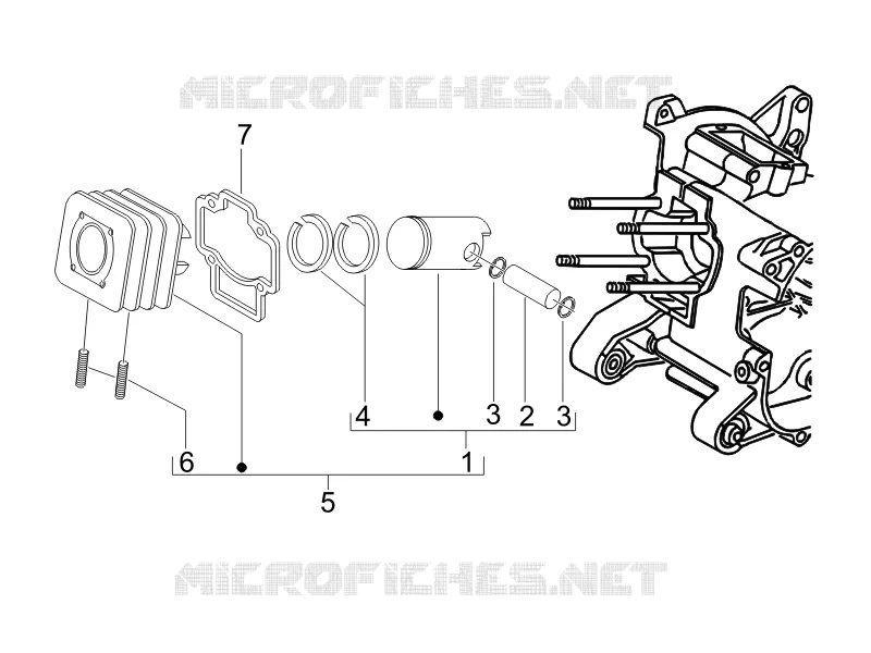 Cylinder-piston-wrist pin unit