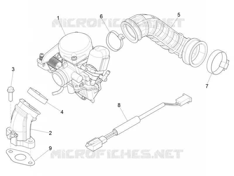 Carburettor, assembly - Union pipe