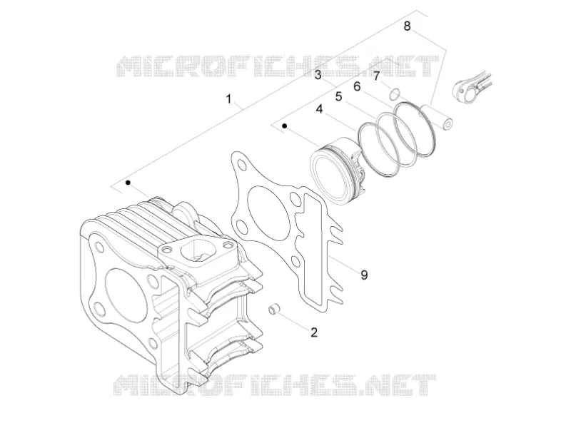 Cylinder-piston-wrist pin unit