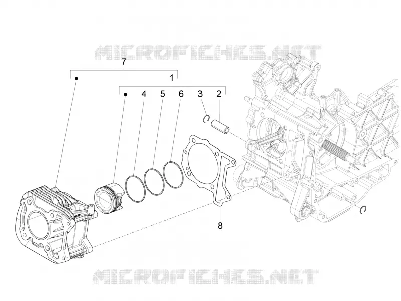 Cylinder-piston-wrist pin unit