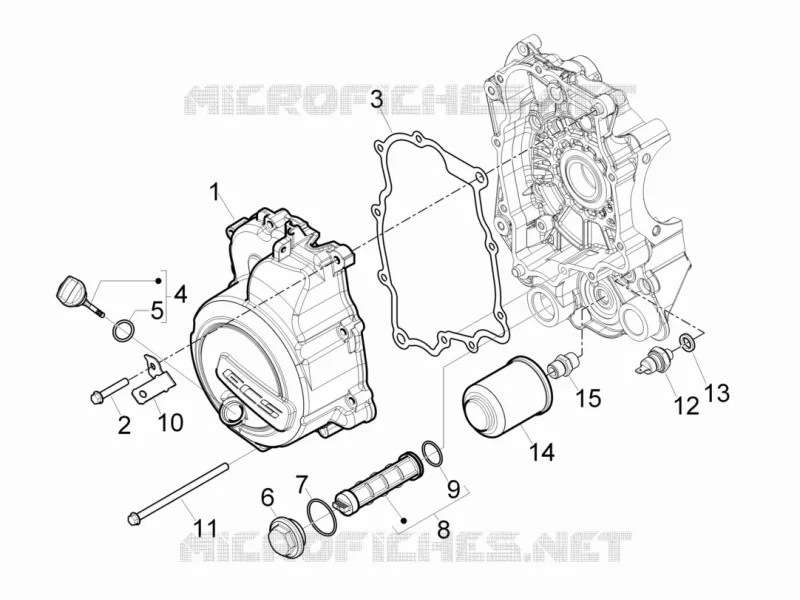 Flywheel magneto cover - Oil filter