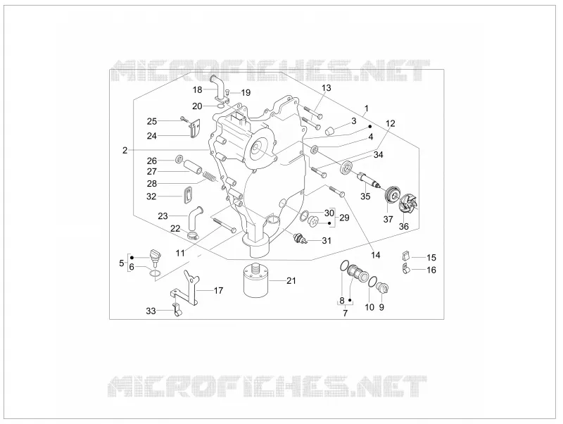 Flywheel magneto cover - Oil filter
