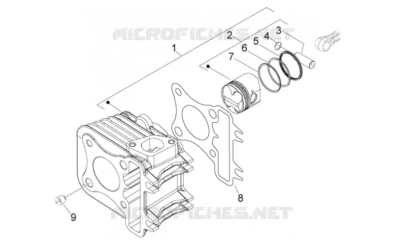 Cylinder-piston-wrist pin unit