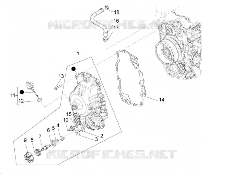 Flywheel magneto cover - Oil filter