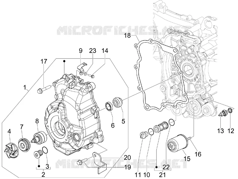 Flywheel magneto cover - Oil filter