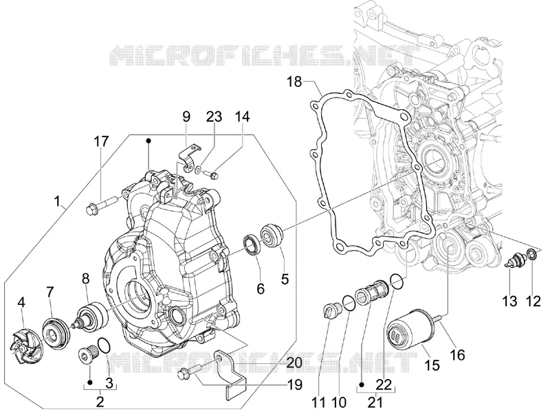 Flywheel magneto cover - Oil filter