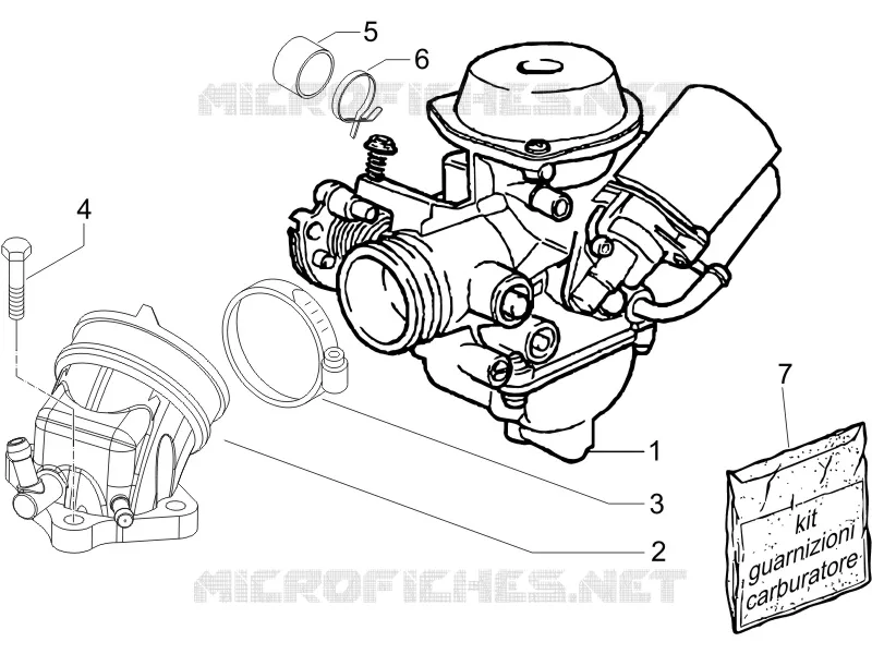 Carburettor, assembly - Union pipe