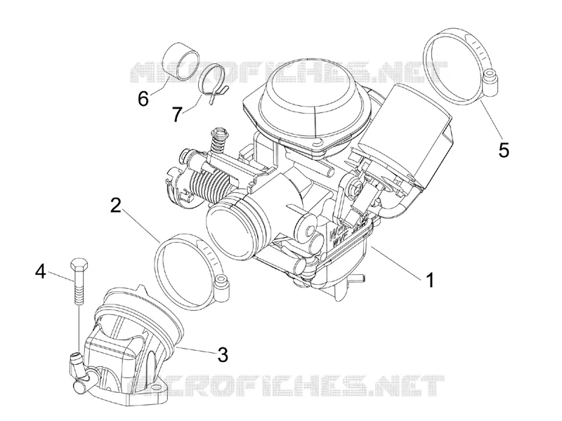 Carburettor, assembly - Union pipe