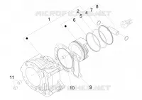 Cylinder-piston-wrist pin unit