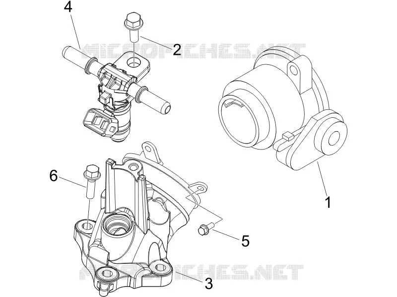 Throttle body - Injector - Union pipe