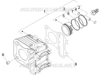 Cylinder-piston-wrist pin unit