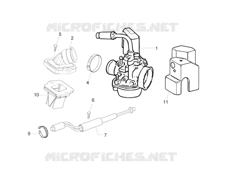 Carburettor, assembly - Union pipe