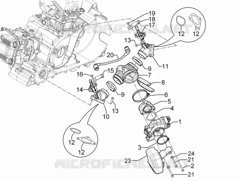 Throttle body - Injector - Union pipe