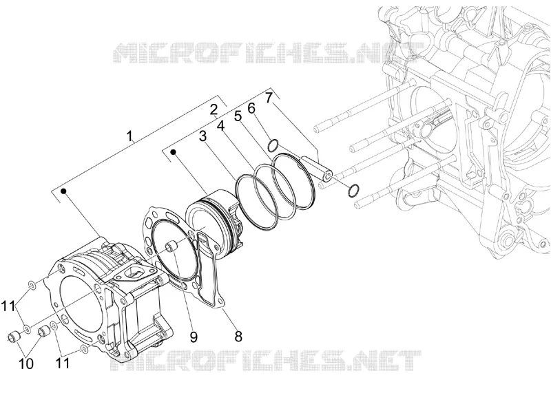 Cylinder-piston-wrist pin unit
