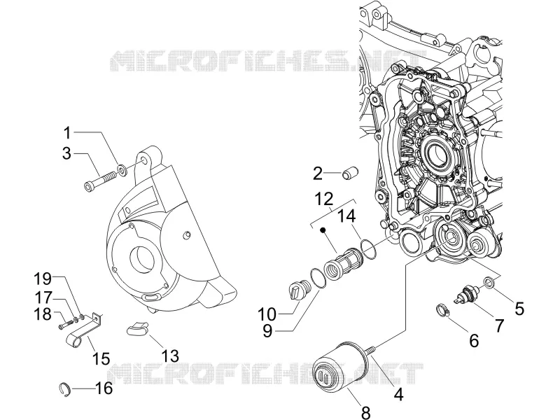 Flywheel magneto cover - Oil filter