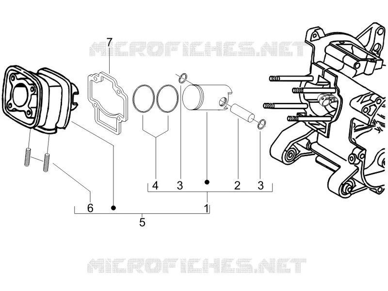 Cylinder-piston-wrist pin unit