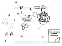 Carburettor, assembly - Union pipe