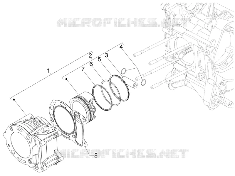 Cylinder-piston-wrist pin unit