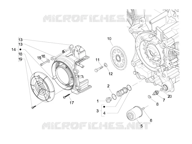 Flywheel magneto cover - Oil filter