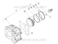 Cylinder-piston-wrist pin unit