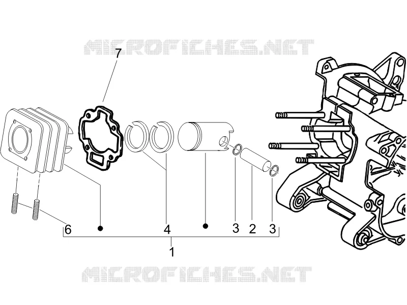Cylinder-piston-wrist pin unit