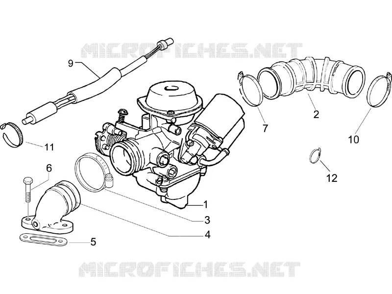 Carburettor, assembly - Union pipe