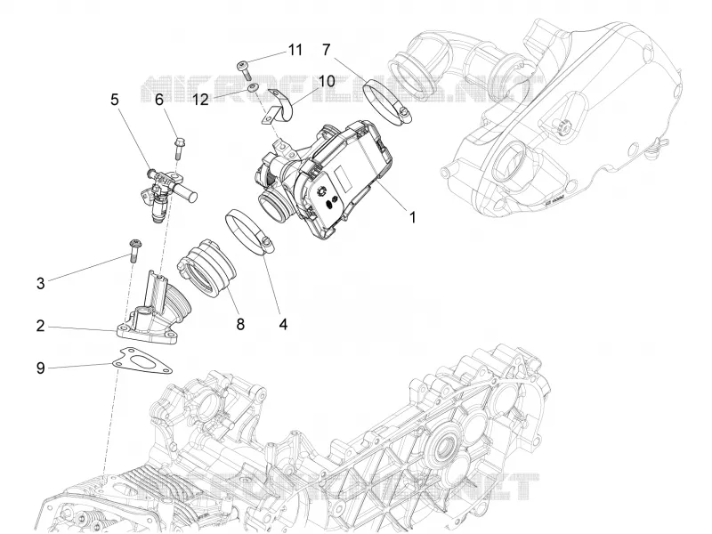 Throttle body - Injector - Union pipe