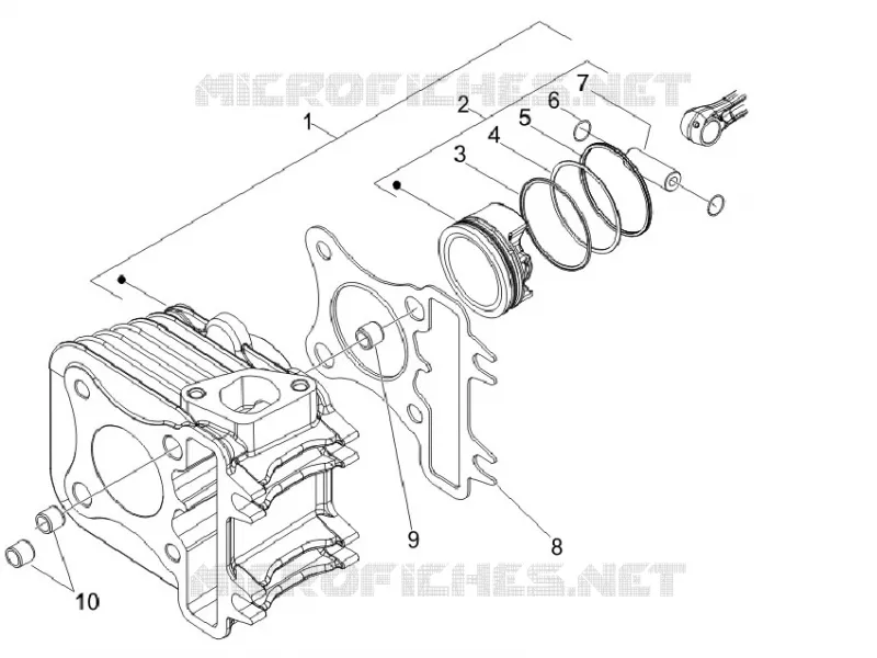 Cylinder-piston-wrist pin unit