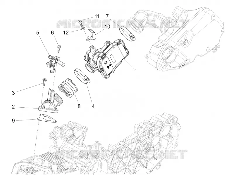 Throttle body - Injector - Union pipe