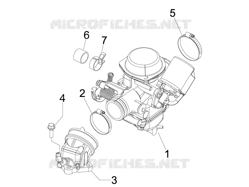 Carburettor, assembly - Union pipe