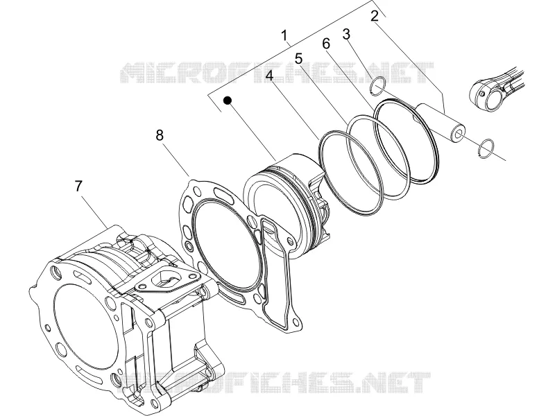 Cylinder-piston-wrist pin unit