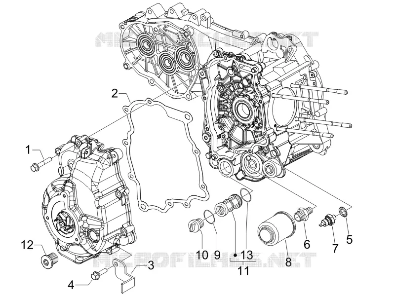 Flywheel magneto cover - Oil filter