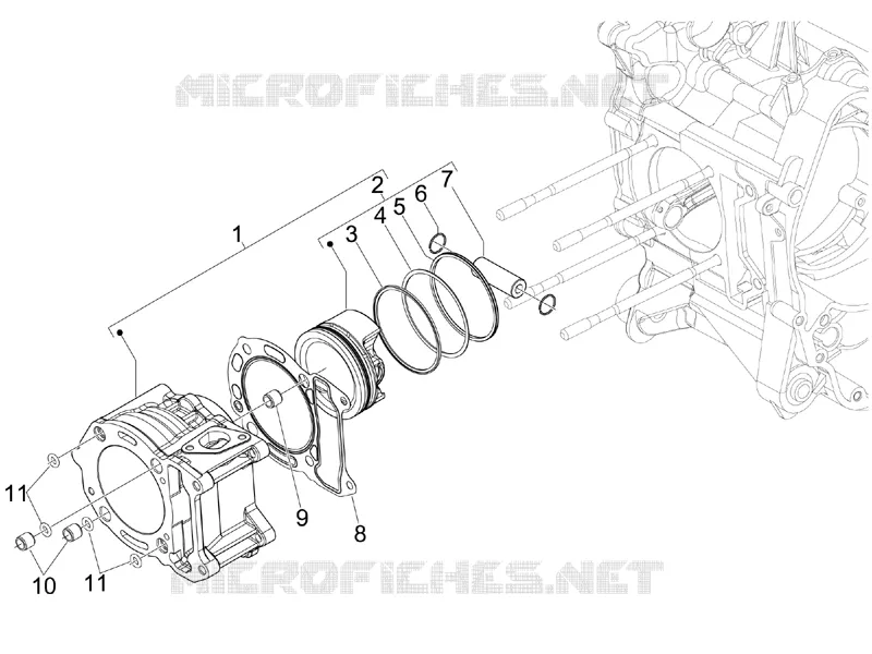 Cylinder-piston-wrist pin unit