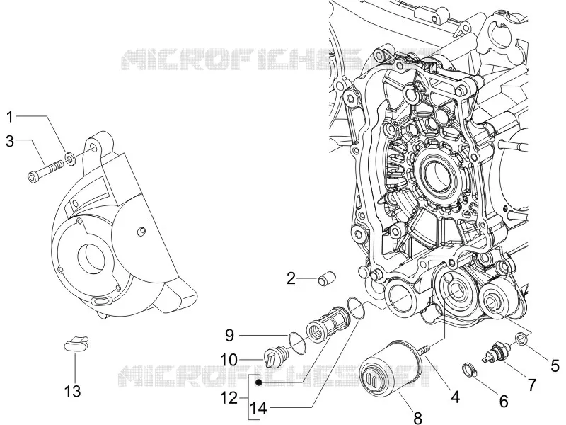 Flywheel magneto cover - Oil filter