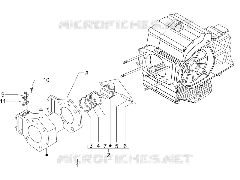 Cylinder-piston-wrist pin unit